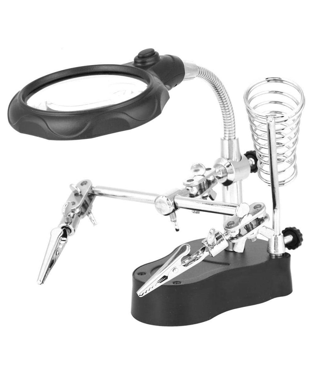 Lupa con Pinzas Sujetadoras y Luz LED TE-801