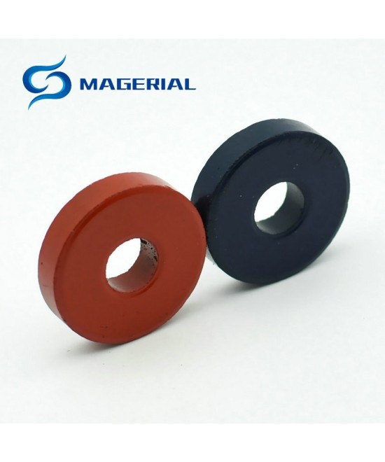 Iman de ferrita tipo dona con Polos N-S (2U) 31x6mm  para experimentos