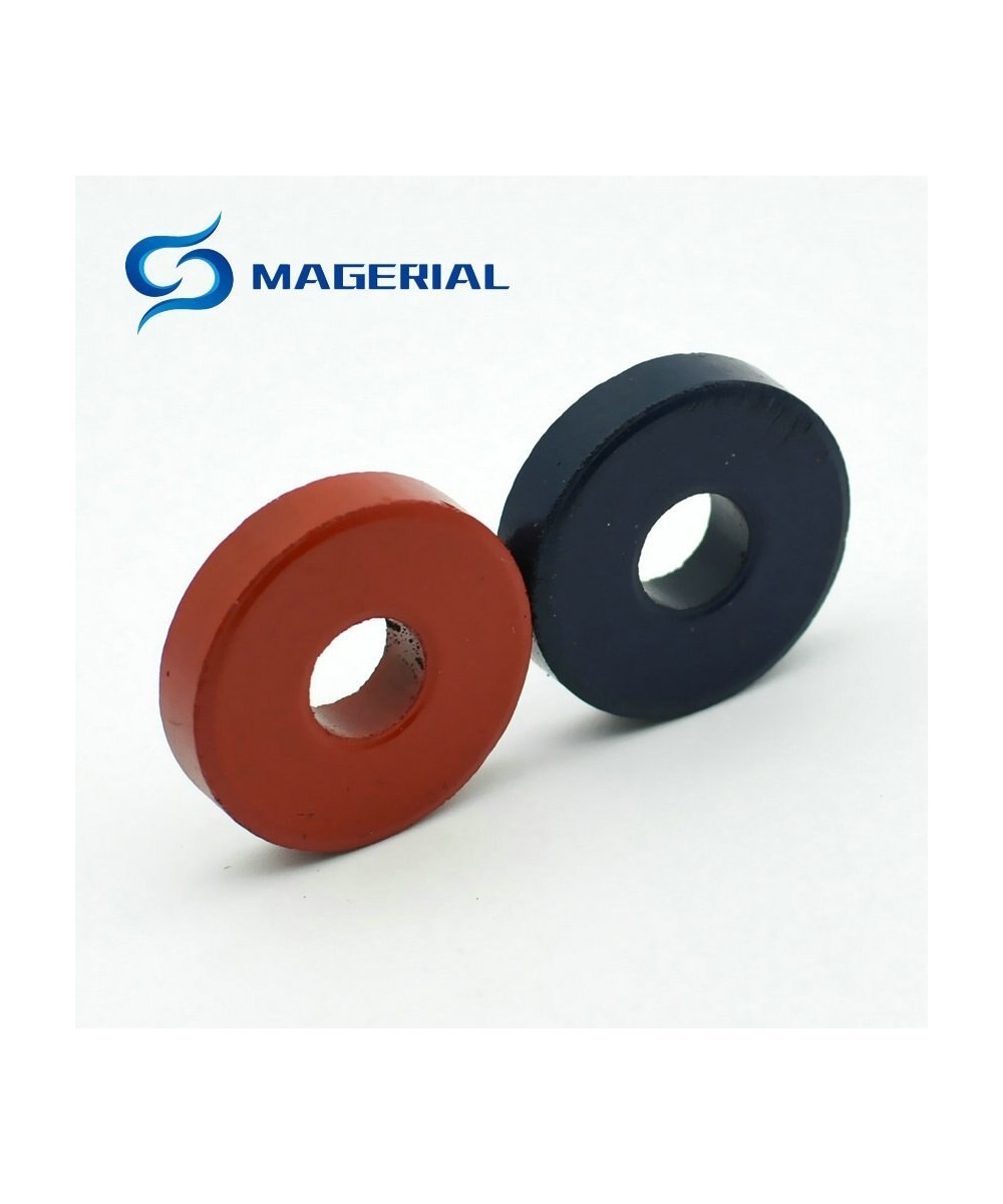 Iman de ferrita tipo dona con Polos N-S (2U) 31x6mm  para experimentos