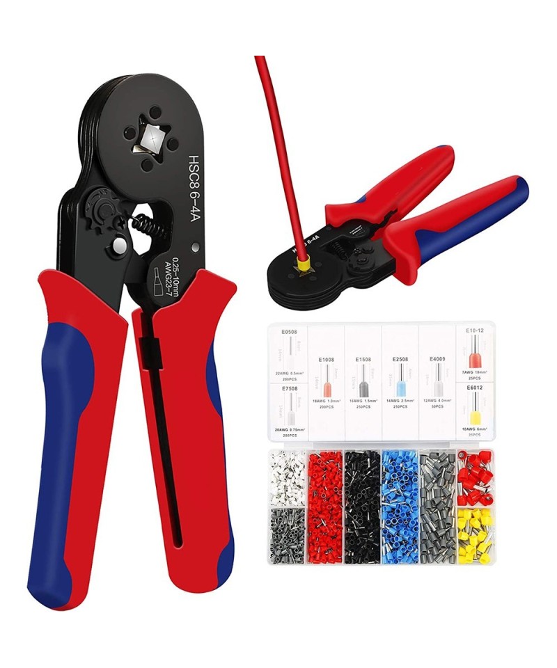 Crimpadora con Terminales de Empalme Rapido 8-20 AWG HSC8 6-4A