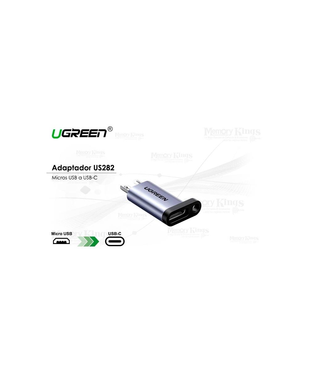 Adaptador de Carga Rapida USB-C a Micro USB UGREEN