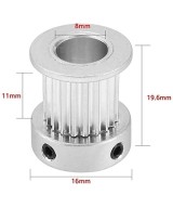 Polea dentada 2GT 20T para banda 10MM