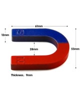 Iman de Ferrita tipo U con Polos N-S  para Experimentos