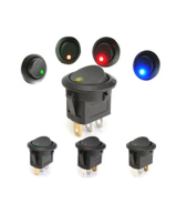 Interruptor redondo de 3 pines con luz roja ON/OFF