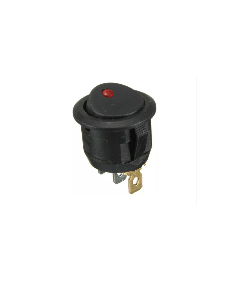 Interruptor redondo de 3 pines con luz roja ON/OFF