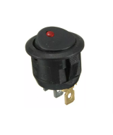 Interruptor redondo de 3 pines con luz roja ON/OFF