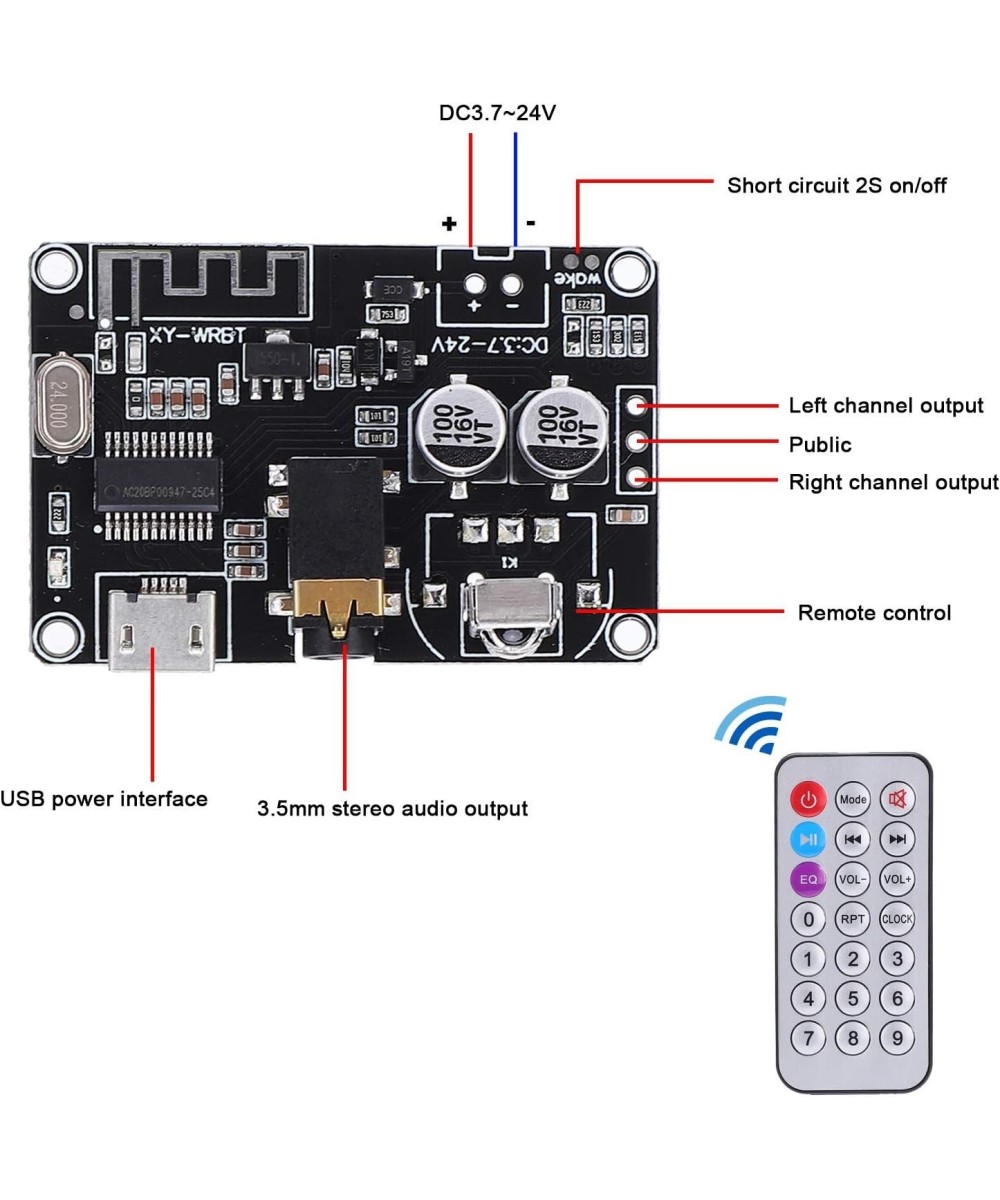 modulo estereo de audio con control XY-WRBT Bluetooth 5.0