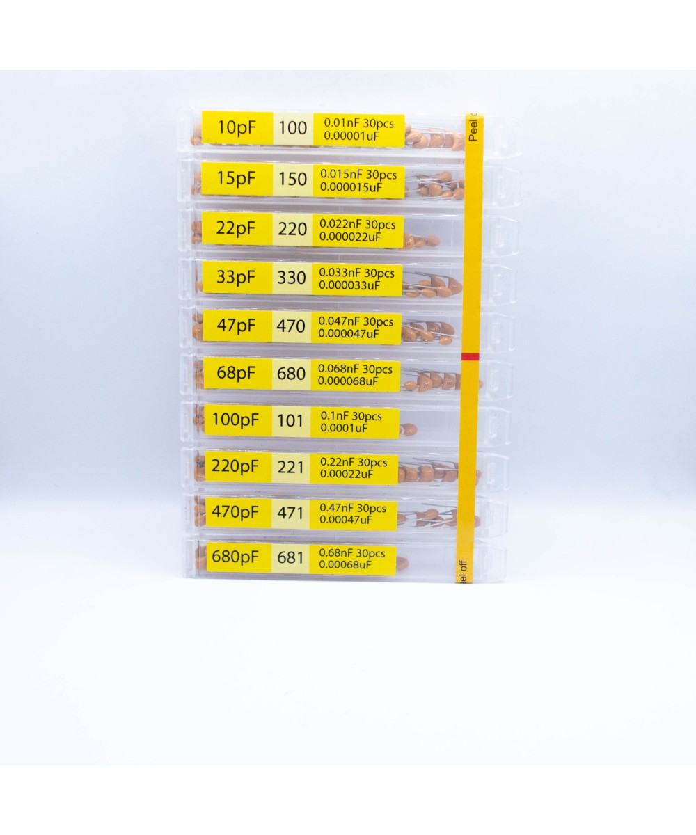Capacitores cerámicos hasta 50V 10pf-10uf 1 Valor (5U)