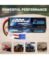 Bateria tipo lipo recargable Zeee 6000mAh 11.1V 80C 3S 66.6Wh conector EC5