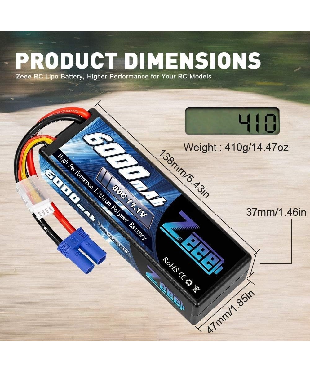 Bateria tipo lipo recargable Zeee 6000mAh 11.1V 80C 3S 66.6Wh conector EC5