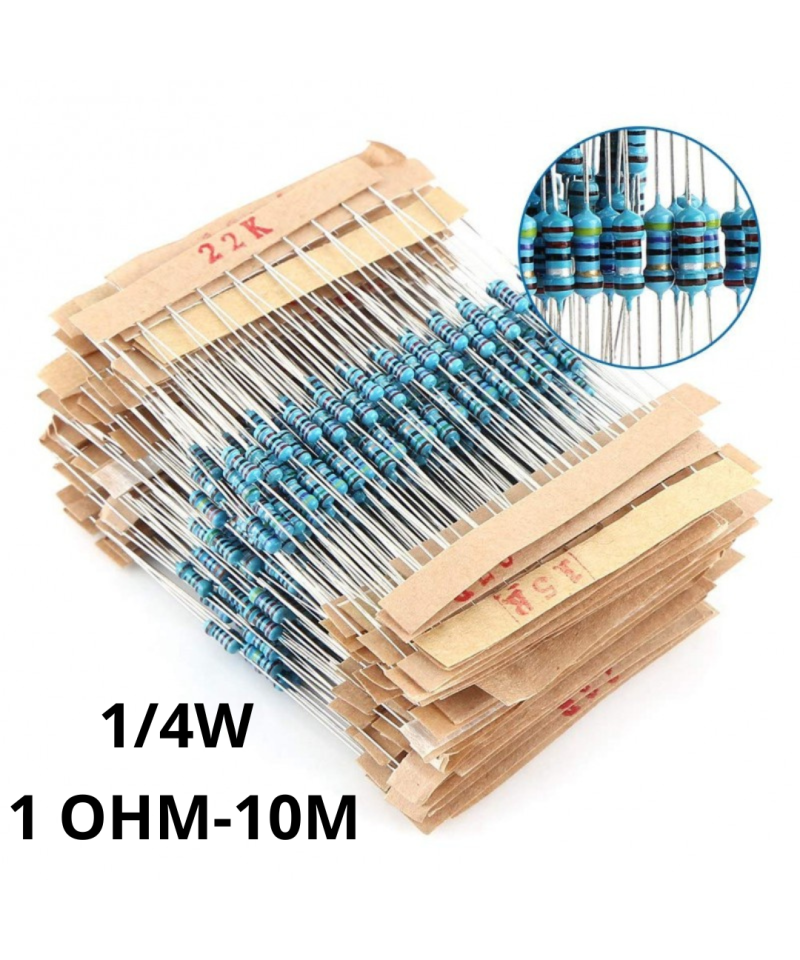 Resistencias de Filamento de Carbon 1/4W 1 Valor (10 Unidades)