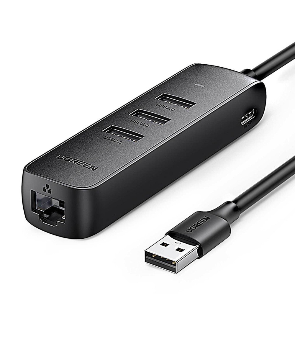 ADAPTADOR HUB DE USB A USB 2.0 Y RJ45 10/100M UGREEN