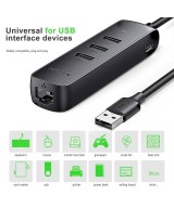 ADAPTADOR HUB DE USB A USB 2.0 Y RJ45 10/100M UGREEN