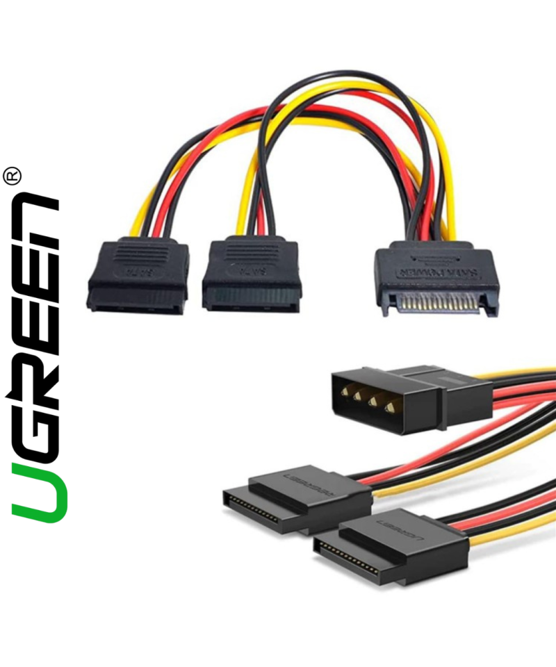 splitter de energia sata ugreen  sata 4 / 15 pin a 15 pin