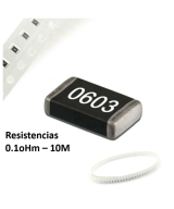 Resistencia SMD 1% 1/8W 0603 0.1OHM - 10MOHM (5 unidades)