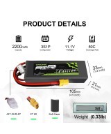 Bateria Tipo LiPo recargable 11.1V 35C/50C 3S OVONIC