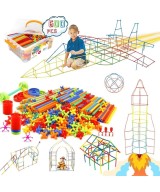 Juego de construcción STEM 600 piezas, bloques de tubos entrelazados (DIY)
