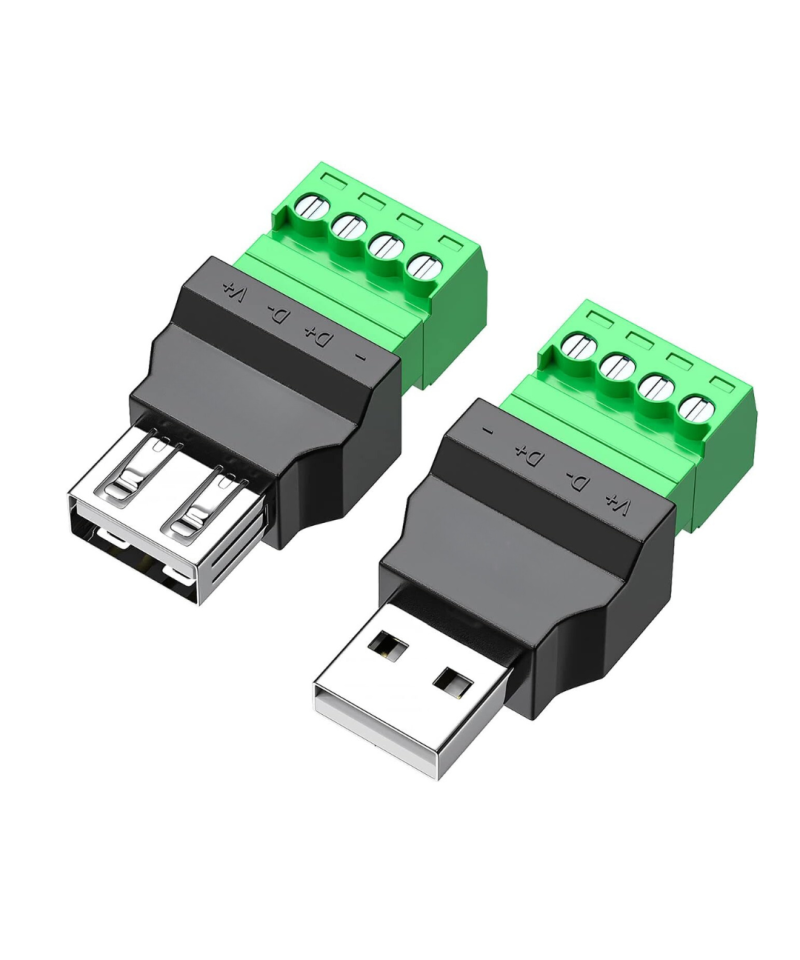 adaptador USB con Terminal Tipo Bloque 4 pines hembra / macho