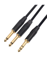 Cable para audio 1/4 (6.35mm) a 1/4 (6.35mm) stereo a mono y mono a mono doble 2M