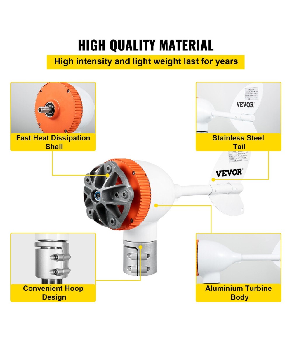 Generador de viento 500W 12V  Aerogenerador VEVOR