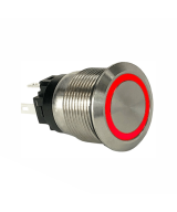 Interruptor Push Button con bloqueo 12mm con luz color verde / rojo
