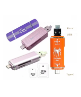 Lector de memorias TF / micro SD OTG 3 en 1 USB-C / micro USB / USB