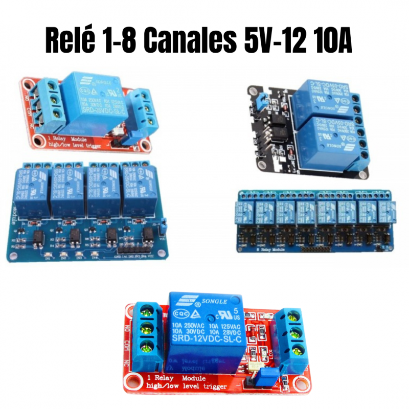 Modulo Rele 5V 10A 1 - 8 canales Tipo 1 CANAL 5V