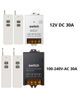 Interruptor Remoto Inalambrico 1.5Km 100-240VAC /12-72VDC 50/60Hz 30A y 12V DC 30A 315MHZ