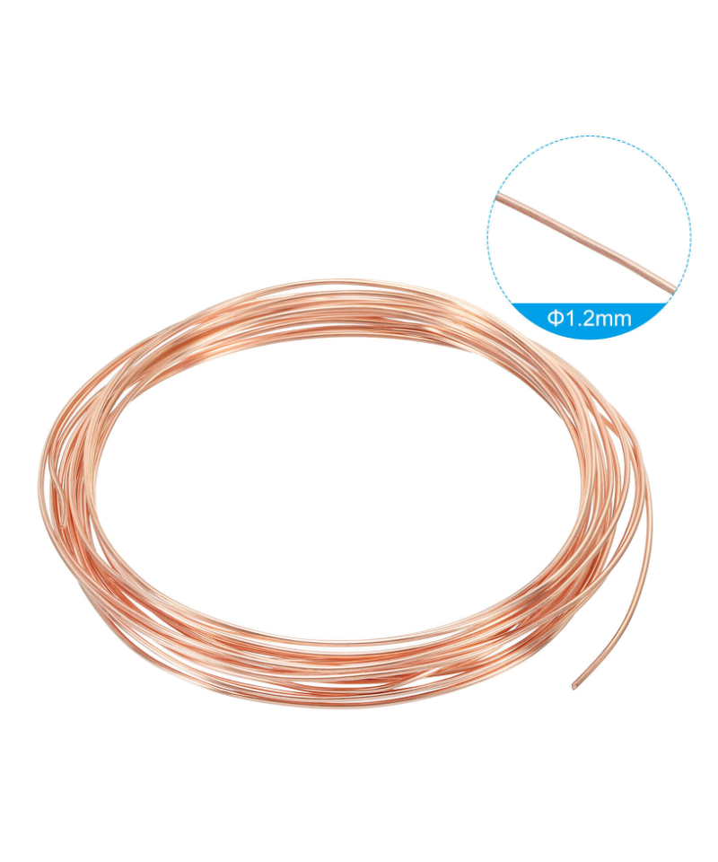 Alambre de cobre 18Ga 1.2mm sin recubrimiento (1Metro)