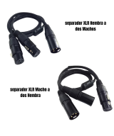 Separador XLR hembra a dos machos - macho a dos hembras