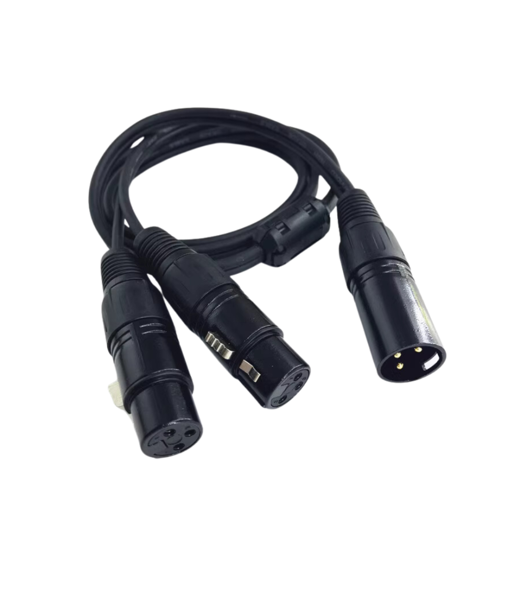 Separador XLR hembra a dos machos - macho a dos hembras