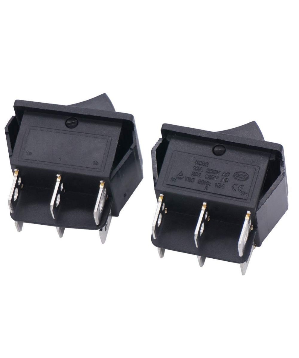 Interruptor momentaneo KCD4 T105/55, 3 posiciones ON-OFF-ON 6 pines