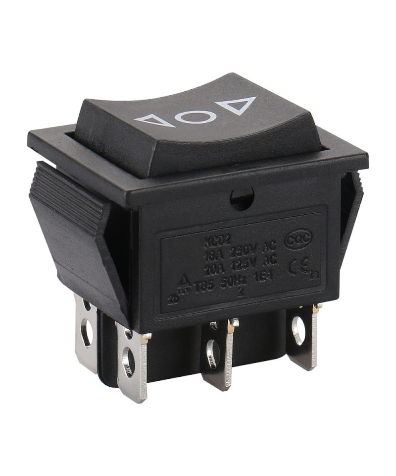 Interruptor momentaneo KCD4 T105/55, 3 posiciones ON-OFF-ON 6 pines