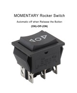Interruptor momentaneo KCD4 T105/55, 3 posiciones ON-OFF-ON 6 pines
