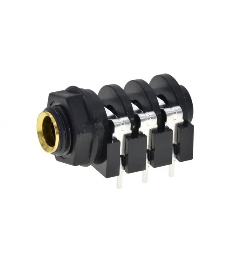 Conector hembra 6 pines para PCB 6.35mm 1/4 Mono/Stereo
