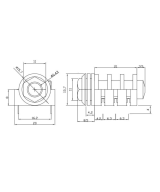 Conector hembra 6 pines para PCB 6.35mm 1/4 Mono/Stereo