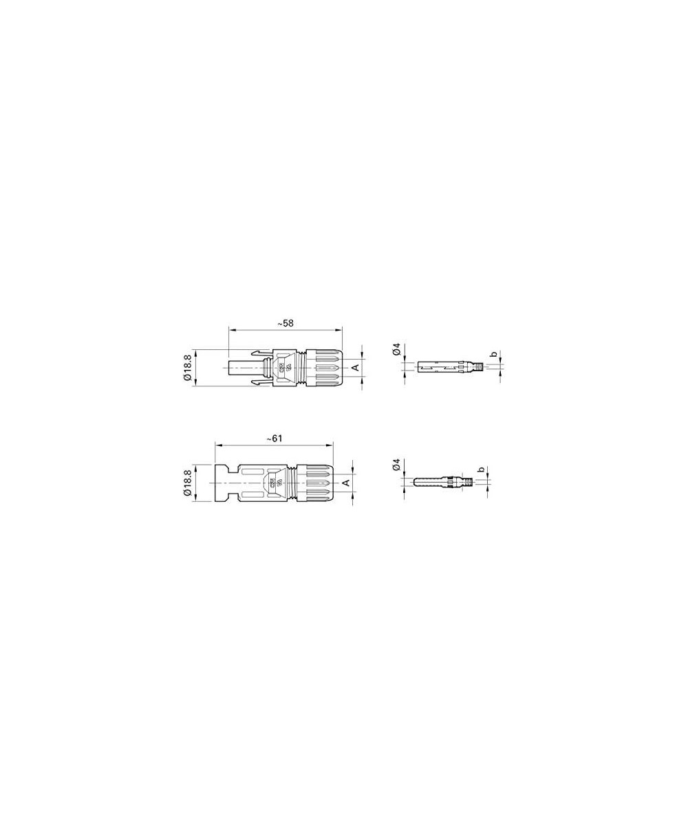 Conector MC4 de panel solar 30A 1000V