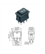 Interruptor KCD1 On/Off 250VAC 6A 6 pines 21X15X13.2mm