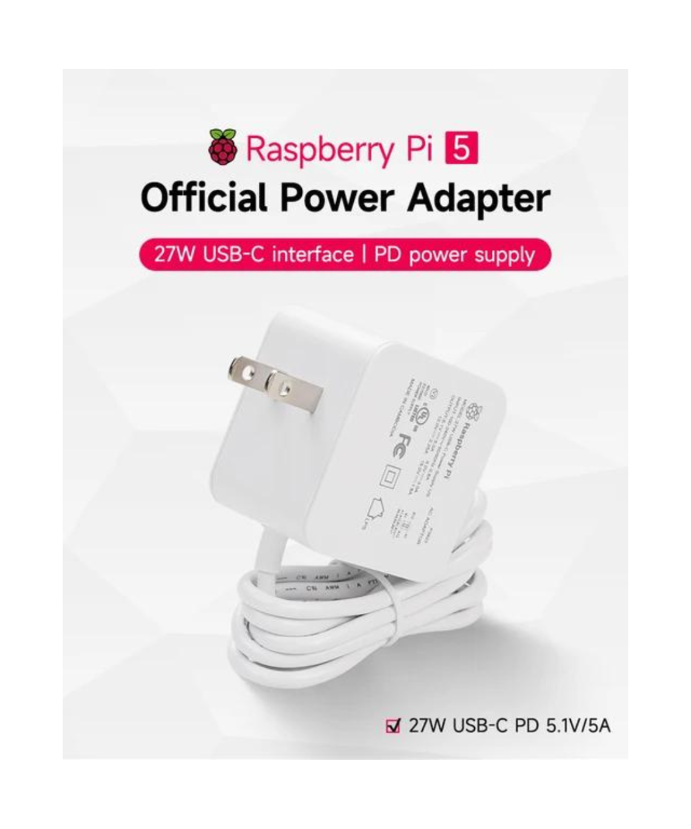 Fuente Para Raspberry PI5 USB-C 5.1V 5A 27W Original