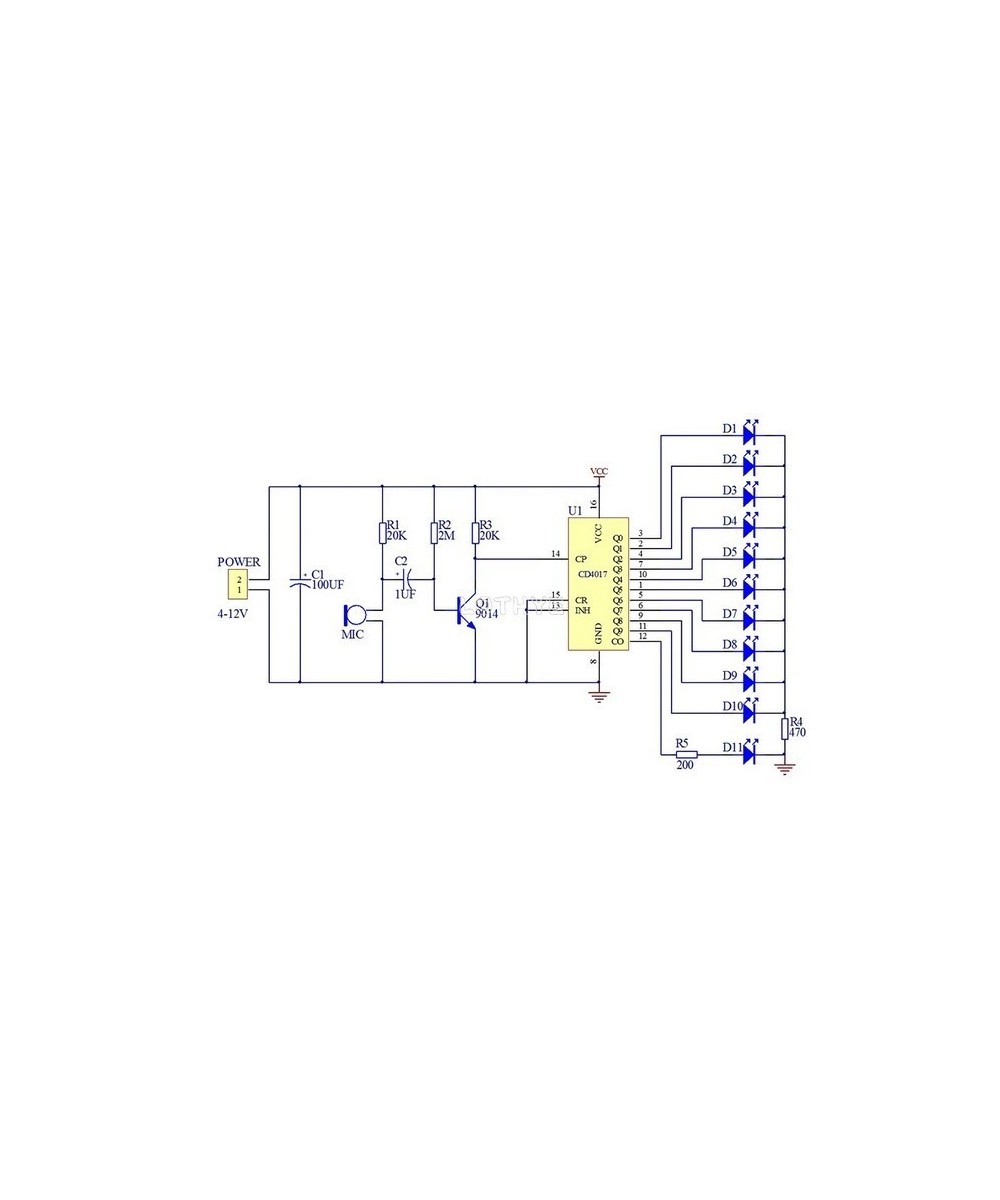 Modulo control de Voz LED DIY CD4017