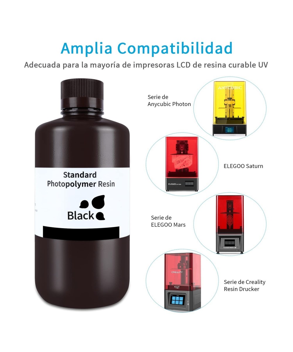 Resina de fotopolímero de curado UV ELEGOO 1000g 405nm para impresoras 3D