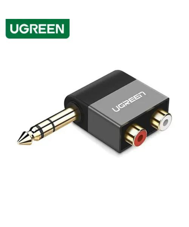 Convertidor de Audio de 6.35mm Estéreo Macho a 2RCA Hembra UGREEN