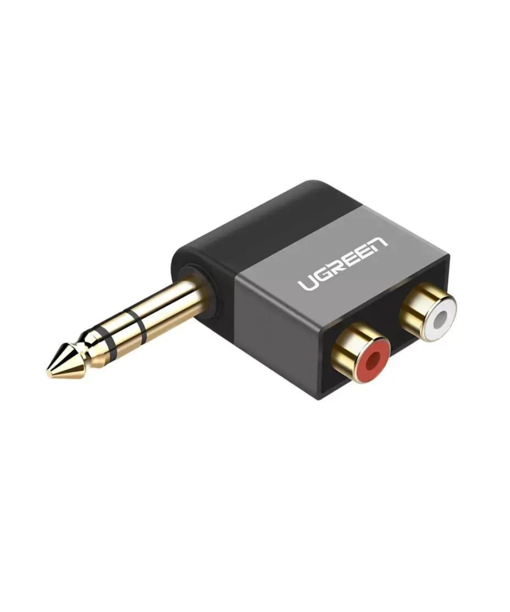 Convertidor de Audio de 6.35mm Estéreo Macho a 2RCA Hembra UGREEN