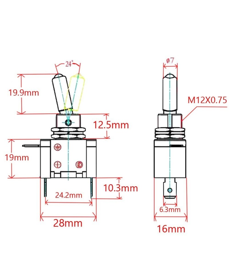 Interruptor De Palanca Para Motosierra - Universal On/Off - Compatible Con Varias Marcas