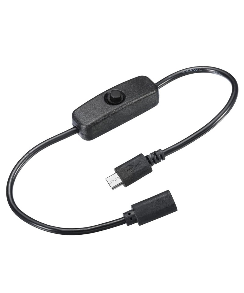 Extension USB-C / Micro USB con interruptor para fuente de Raspberry