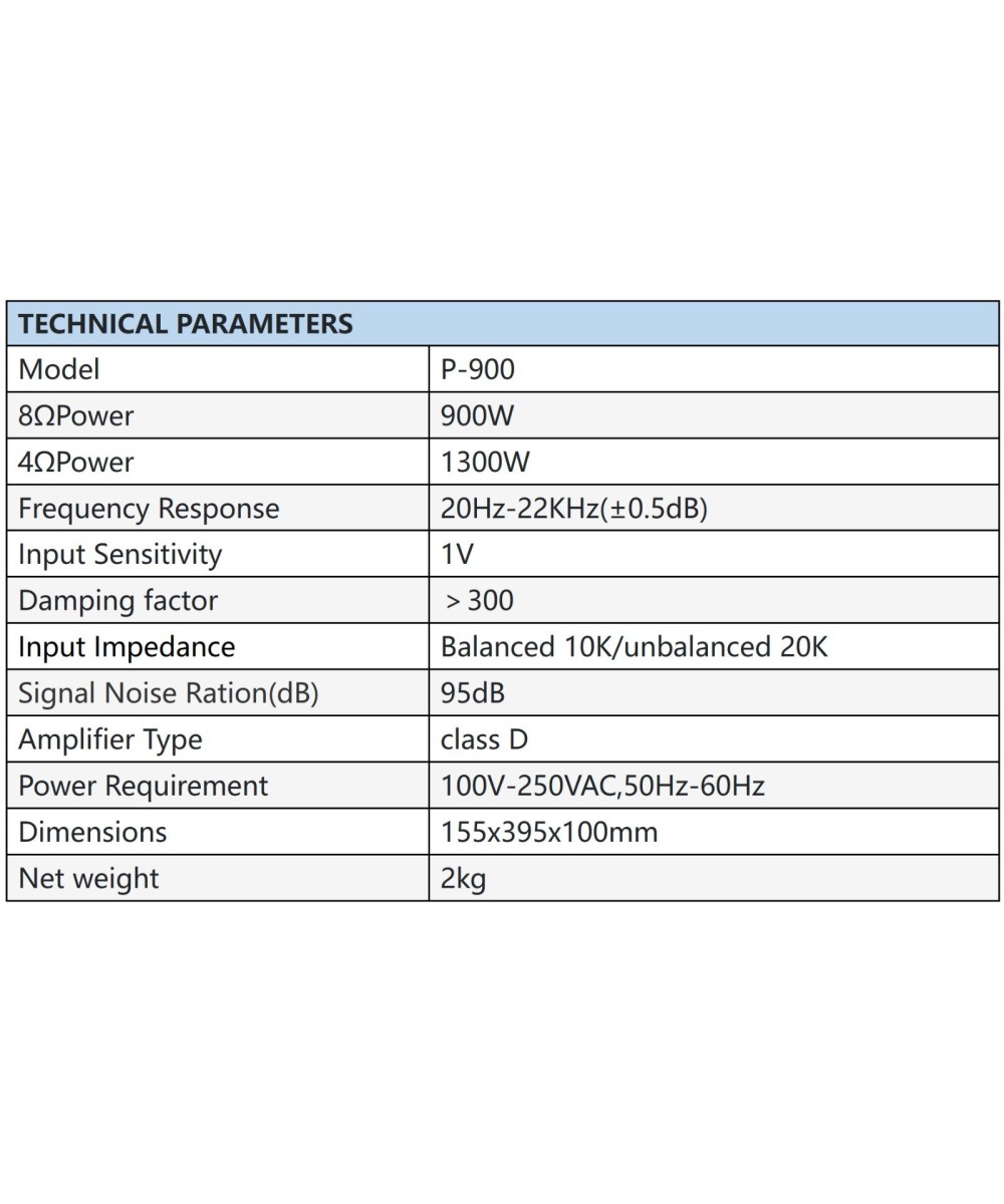 Amplificador de audio 900W P-900DSP