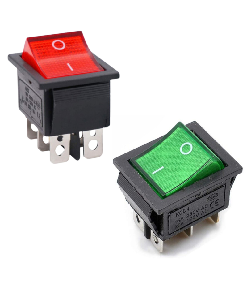 Interruptor KCD4 6 pines con luz