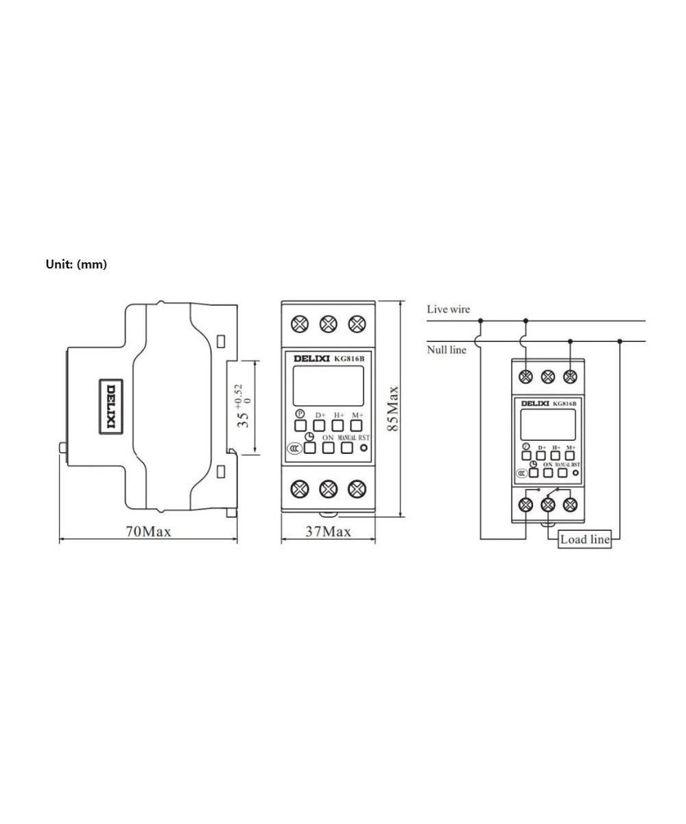 Timer temporizador 220V 10A DELIXI KG816B