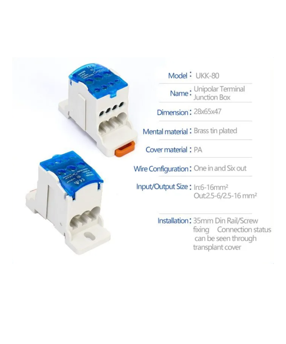 Bus de distribucion de energia 80A - 160A