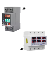 Monitor y protector monofasico 2P / trifasico 4P 63A 220V AC bajo y alto voltaje / amperaje